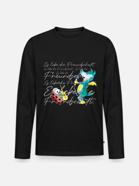 TABALUGA Und Bully Singen - Männer Premium Bio Langarmshirt - Schwarz