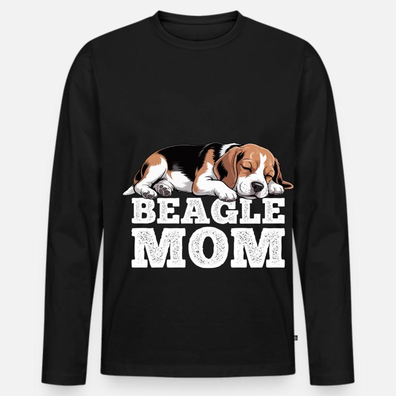 Beagle Mama - Männer Premium Bio Langarmshirt - Schwarz