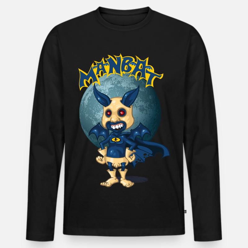 Man Bat - Männer Premium Bio Langarmshirt - Schwarz
