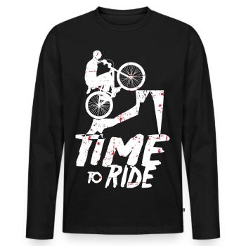 Mountain bikers - Men's Premium Organic Long Sleeve Shirt - black - Front - Nico (187cm)