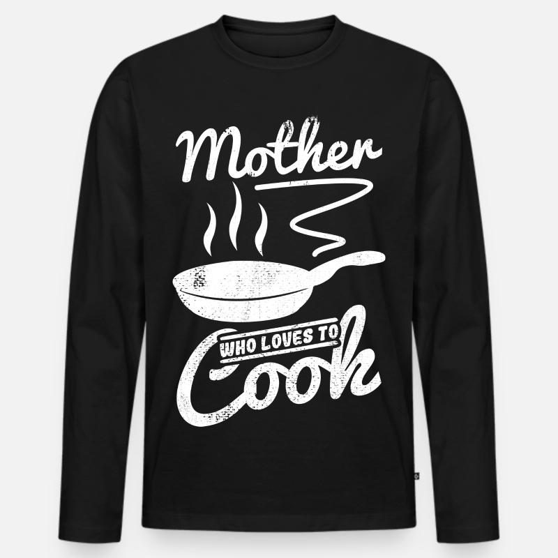 Mutter die gerne kocht - Männer Premium Bio Langarmshirt - Schwarz