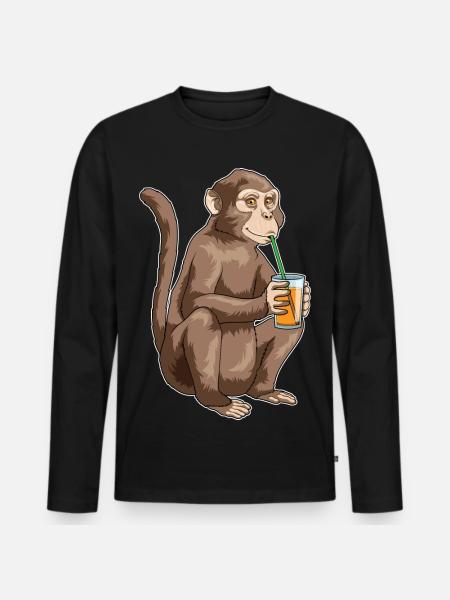 Monkey Juice - Men's Premium Organic Long Sleeve Shirt - black