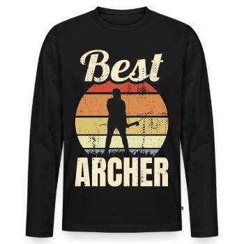 Best Archer - Männer Premium Bio Langarmshirt - Schwarz - Vorne - Nico (187cm)