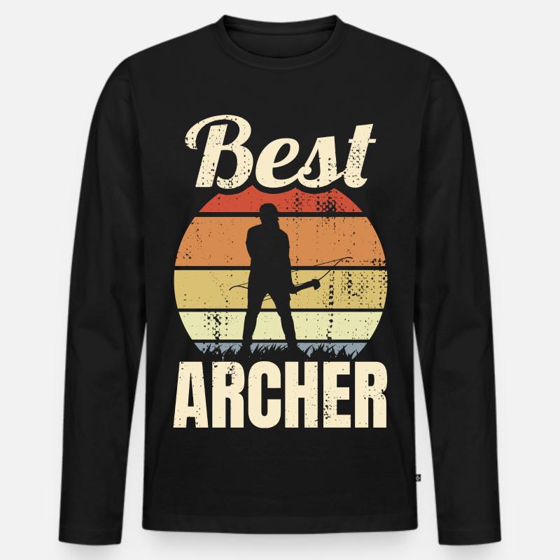 Best Archer - Männer Premium Bio Langarmshirt - Schwarz