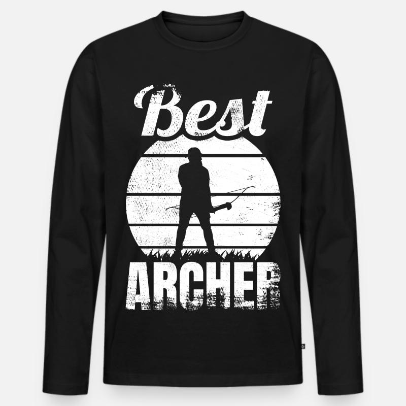 Bester Bogenschütze - Männer Premium Bio Langarmshirt - Schwarz
