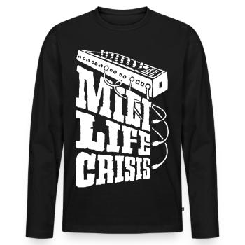 midi-life-crisis-w - Men's Premium Organic Long Sleeve Shirt - black - Front - Nico (187cm)