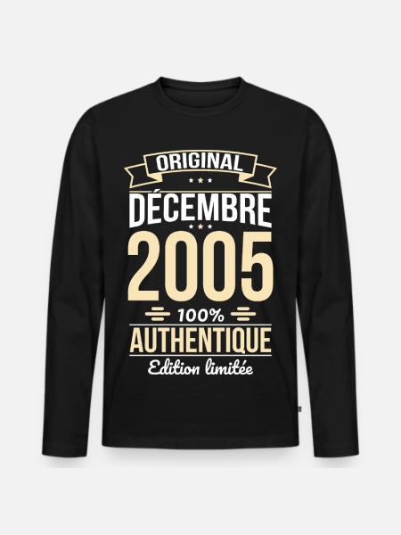 20th Anniversary - Original - December 2005 - Men's Premium Organic Long Sleeve Shirt - black