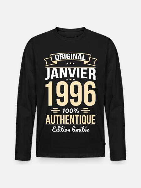 30th Anniversary - Original - January 1996 - Men's Premium Organic Long Sleeve Shirt - black