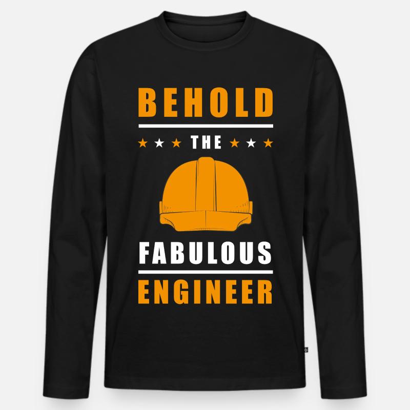 Behold the Fabulous Engineer - Männer Premium Bio Langarmshirt - Schwarz