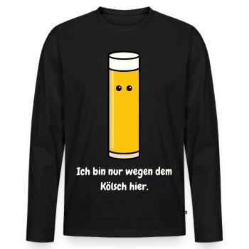 Just because of the Kölsch here - Men's Premium Organic Long Sleeve Shirt - black - Front - Nico (187cm)