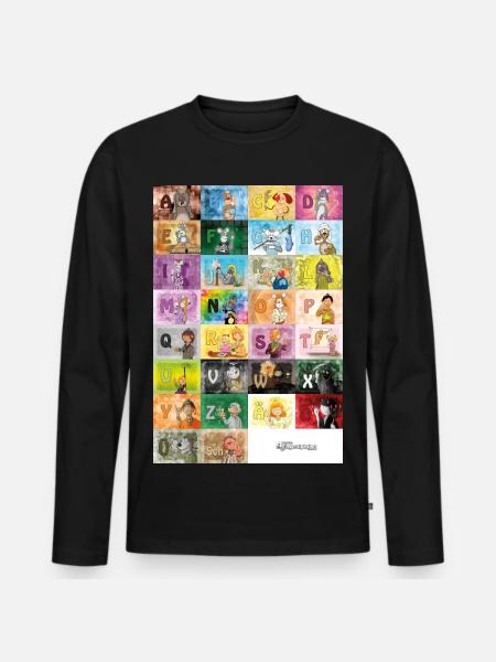 German Finger Alphabet 1 / - Men's Premium Organic Long Sleeve Shirt - black