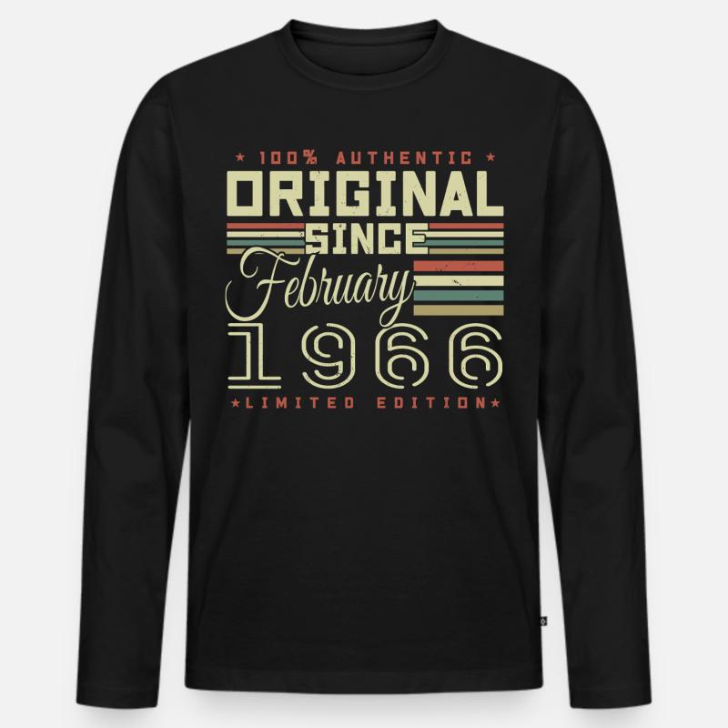 Großartig seit Februar 1966 - Männer Premium Bio Langarmshirt - Schwarz
