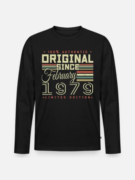 Awesome since February 1979 - Men's Premium Organic Long Sleeve Shirt - black