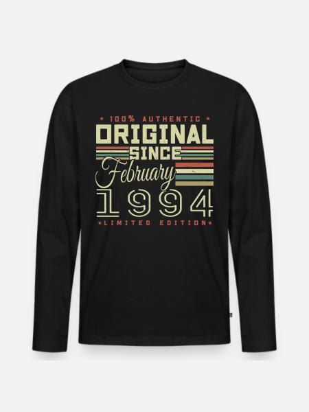 Awesome since February 1994 - Men's Premium Organic Long Sleeve Shirt - black
