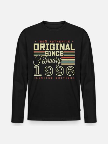 Awesome since February 1996 - Men's Premium Organic Long Sleeve Shirt - black