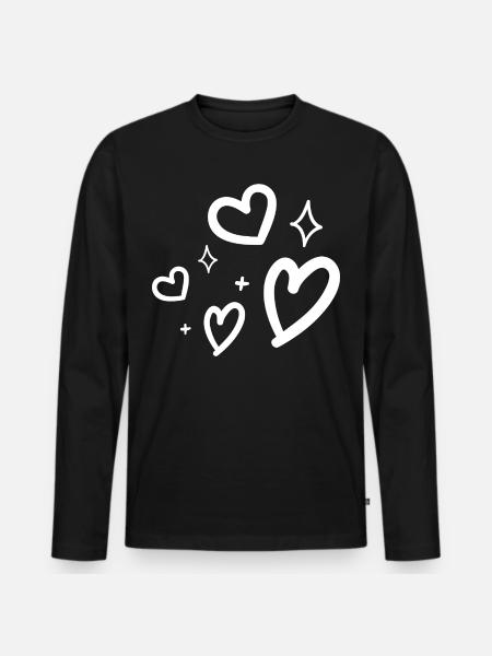 heart - T-shirt manches longues Premium bio Homme - noir
