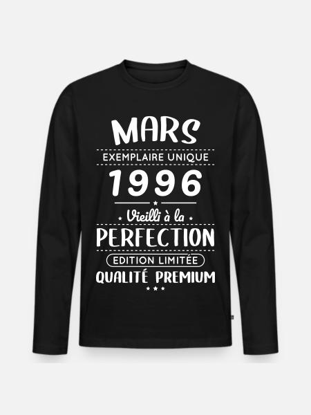 30th Anniversary - March 1996 Perfection - Men's Premium Organic Long Sleeve Shirt - black