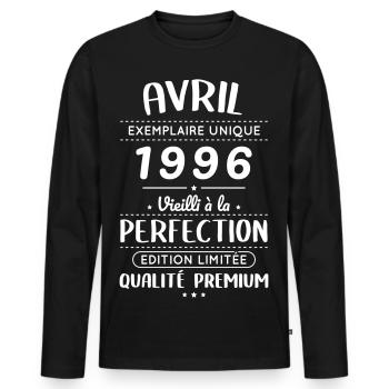 30th Anniversary - April 1996 Perfection - Men's Premium Organic Long Sleeve Shirt - black - Front - Nico (187cm)