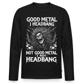 Merch du festival Drôle de Metal Headbanging - T-shirt manches longues Premium bio Homme - noir - Devant - Nico (187cm)