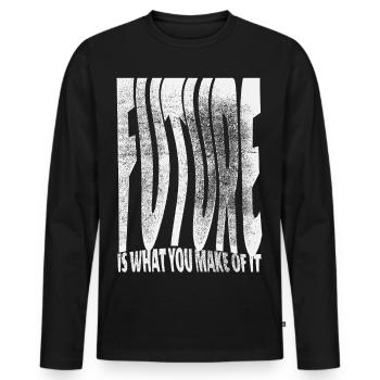 Future Is What You Make Of It - Männer Premium Bio Langarmshirt - Schwarz - Vorne - Nico (187cm)