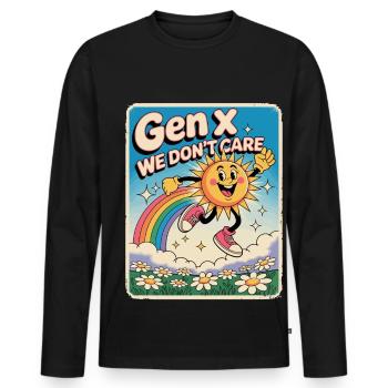 Gen X ist uns egal - Männer Premium Bio Langarmshirt - Schwarz - Vorne - Nico (187cm)