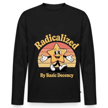 Radicalized By Basic Decency - Men's Premium Organic Long Sleeve Shirt - black - Front - Nico (187cm)