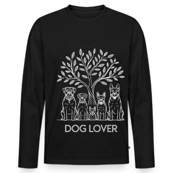 Hundefreund - Männer Premium Bio Langarmshirt - Schwarz - Vorne - Nico (187cm)