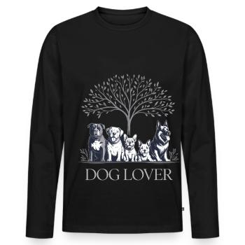 Hundefreund - Männer Premium Bio Langarmshirt - Schwarz - Vorne - Nico (187cm)