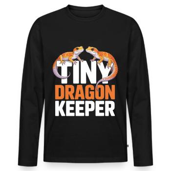 Leopard Gecko Leopard Gecko Reptile Terraristics - Men's Premium Organic Long Sleeve Shirt - black - Front - Nico (187cm)
