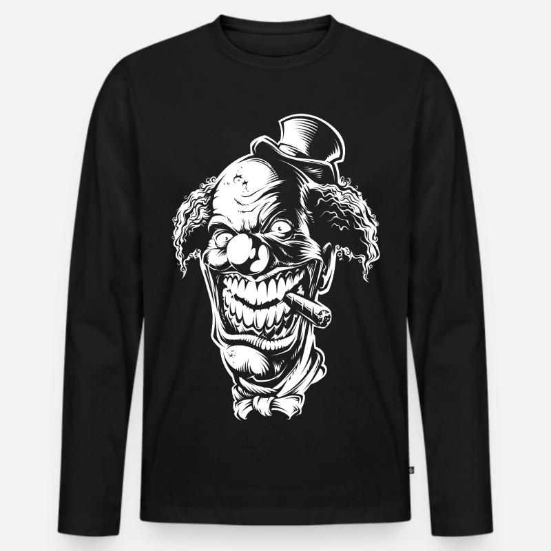 horror_clown - Männer Premium Bio Langarmshirt - Schwarz