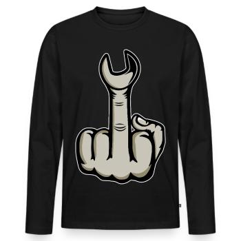 Clé à doigts Stinger du majeur - T-shirt manches longues Premium bio Homme - noir - Devant - Nico (187cm)