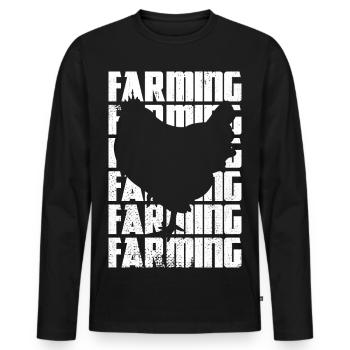 Agriculture - T-shirt manches longues Premium bio Homme - noir - Devant - Nico (187cm)