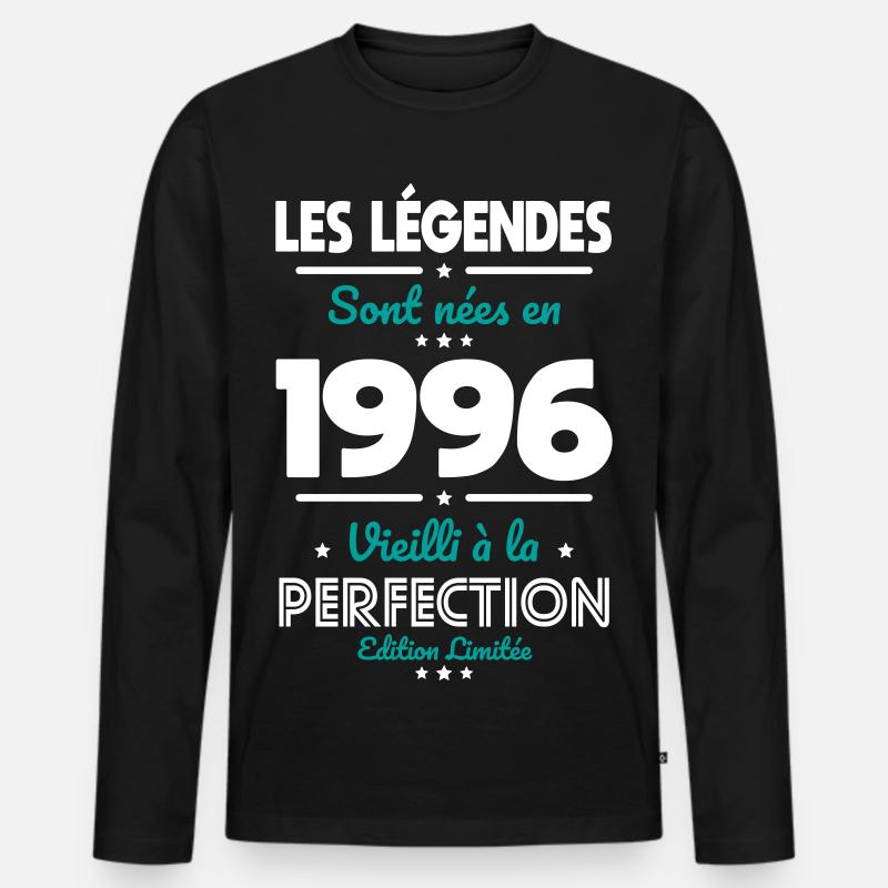 1996 – Legends – Perfekt gereift - Männer Premium Bio Langarmshirt - Schwarz