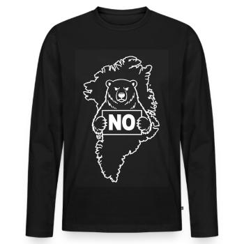Greenland Is Not For Sale - Men's Premium Organic Long Sleeve Shirt - black - Front - Nico (187cm)