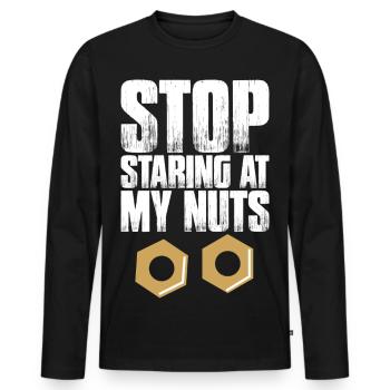  Scaffolding Builder Platform Constructio Scaffold - Men's Premium Organic Long Sleeve Shirt - black - Front - Nico (187cm)