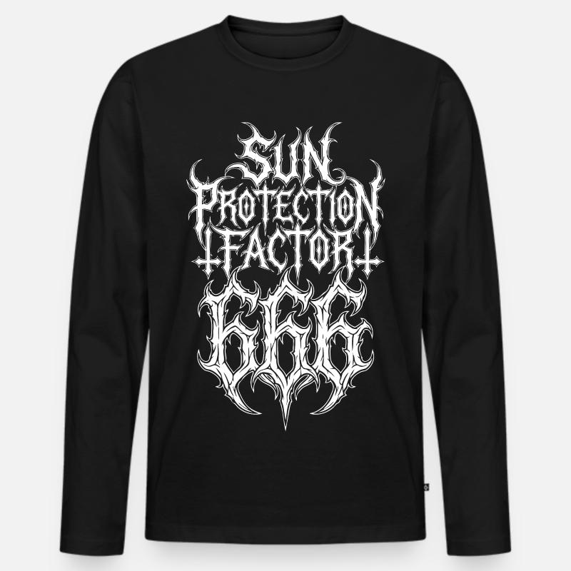 Sun Protection Factor 666 - Männer Premium Bio Langarmshirt - Schwarz