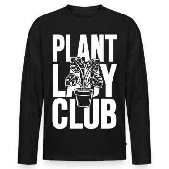 Plant Lady Club Monstera - Men's Premium Organic Long Sleeve Shirt - black - Front - Nico (187cm)