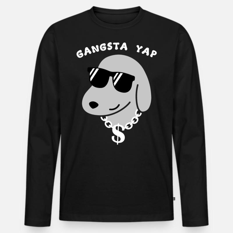 Gangsta Yap - Männer Premium Bio Langarmshirt - Schwarz