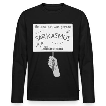Le sarcasme de la théorie du Big Bang - T-shirt manches longues Premium bio Homme - noir - Devant - Nico (187cm)