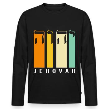 Yeshua Jew Jewish Judaism - Men's Premium Organic Long Sleeve Shirt - black - Front - Nico (187cm)