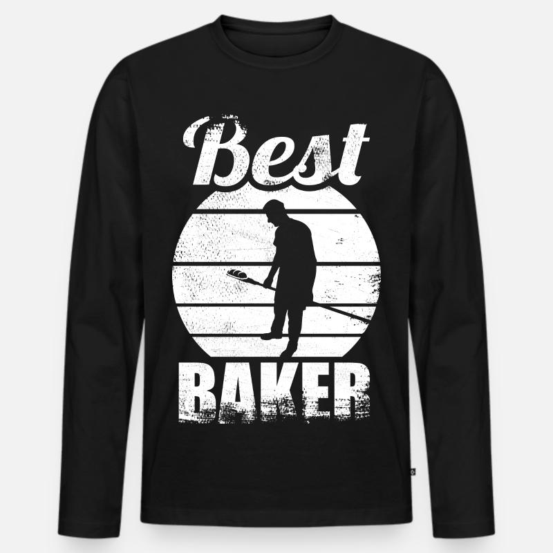Bester Bäcker - Männer Premium Bio Langarmshirt - Schwarz