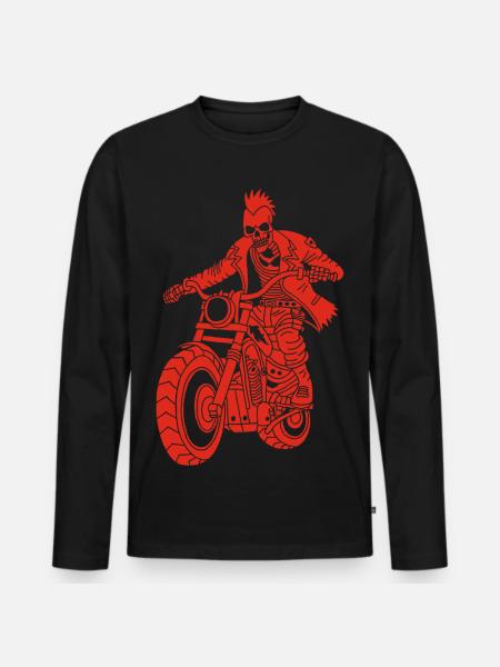 The Red Biker from Hell - Men's Premium Organic Long Sleeve Shirt - black