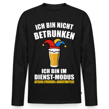 Je ne suis pas ivre - Carnaval - T-shirt manches longues Premium bio Homme - noir - Devant - Nico (187cm)