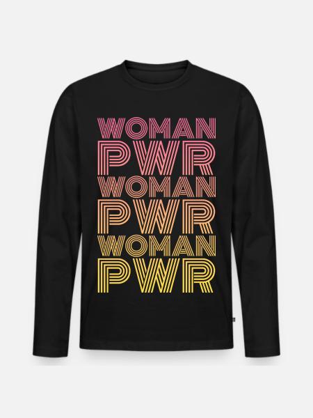 Woman Power - Men's Premium Organic Long Sleeve Shirt - black