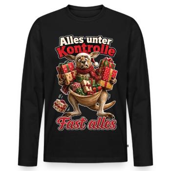 Alles unter Kontrolle, Fast alles - Männer Premium Bio Langarmshirt - Schwarz - Vorne - Nico (187cm)