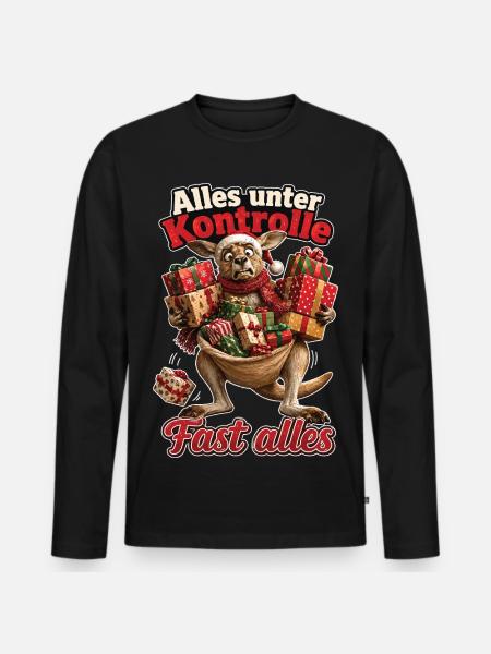 Alles unter Kontrolle, Fast alles - Männer Premium Bio Langarmshirt - Schwarz