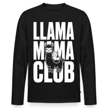 Club Lama Mama avec bébé lama - T-shirt manches longues Premium bio Homme - noir - Devant - Nico (187cm)