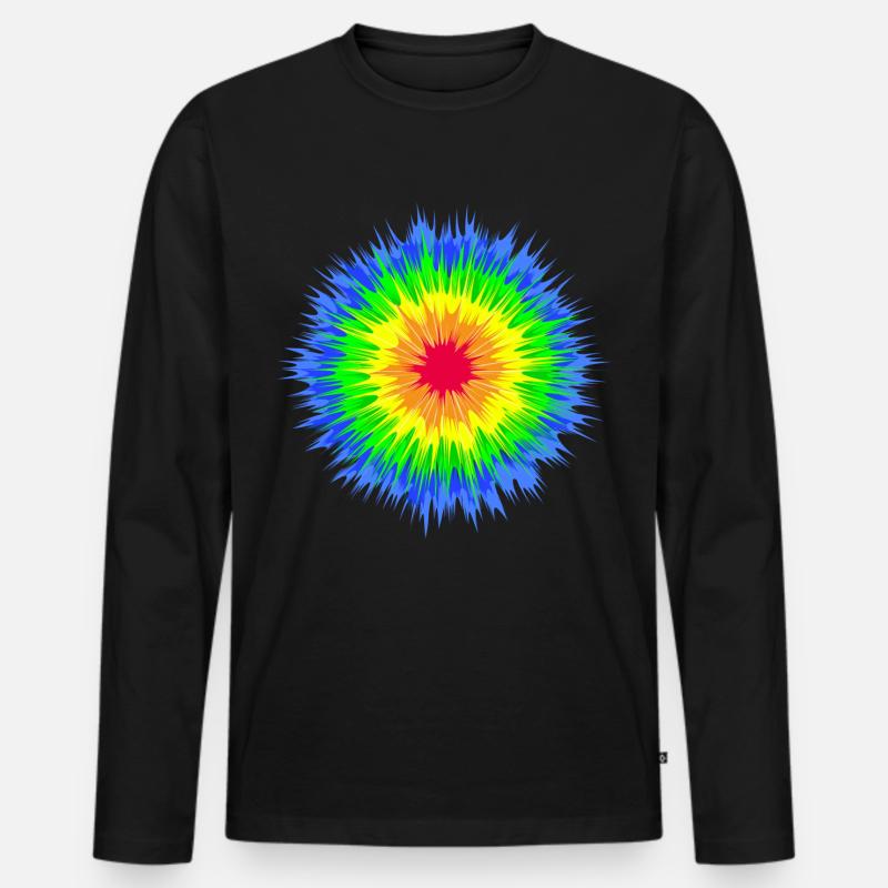 Tye Dye (StarOne-Edition) - Männer Premium Bio Langarmshirt - Schwarz