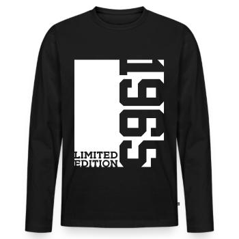 61ST BIRTHDAY LIMITED EDITION 1965 - Men's Premium Organic Long Sleeve Shirt - black - Front - Nico (187cm)