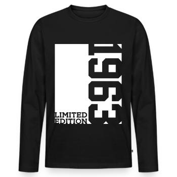 63E ANNIVERSAIRE ÉDITION LIMITÉE 1963 - T-shirt manches longues Premium bio Homme - noir - Devant - Nico (187cm)